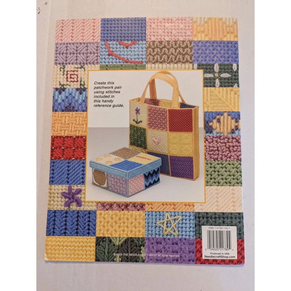 6 Vtg Needlecraft Shop Plastic‎ Canvas Patterns Books Stitch Totes Box Halloween